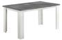 Table à manger rectangulaire gris béton et blanc brillant Sting 160 cm