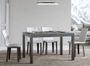 Table à manger rectangulaire gris béton et métal anthracite Evy 130 cm