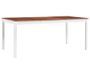 Table à manger rectangulaire pin massif blanc et marron Sadou 180 cm