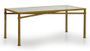 Table à manger rectangulaire verre trempé et métal doré Lighty