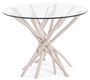 Table à manger rond en verre et branches teck Sary D 110 cm