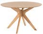 Table à manger ronde bois d'hévéa finition chêne Kinola 120 cm