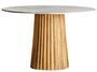Table à manger ronde bois plissé et marbre 120 cm José Manuel Ferrero d’Estudi