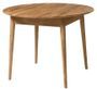 Table à manger ronde extensible 120 à 155 cm en bois de chêne massif Kundy