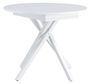 Table à manger ronde extensible bois blanc et pieds métal blanc Vaker 90 à 120 cm