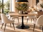 Table à manger ronde KULIPA Ø120 cm – Acier noir & bois naturel – 5 places