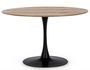 Table à manger ronde KULIPA Ø120 cm – Acier noir & bois naturel – 6 places