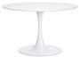 Table à manger ronde KULIPA – Acier blanc & bois blanc laqué mat