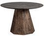 Table à manger ronde marbre de noir et pieds bois massif recyclé Wader 120 cm