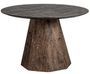 Table à manger ronde marbre de noir et pieds bois massif Wader Ø120 cm