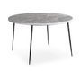 Table à manger ronde marbre gris et pieds métal noir Soa 125 cm