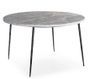 Table à manger ronde marbre gris et pieds métal noir SOPA – Ø125 cm