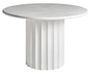 Table à manger ronde résine et ciment blanc Klikey 120 cm