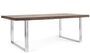 Table à manger STAVY 220 cm - Bois massif & pieds acier chromé - 10 places