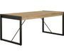 Table à rallonge 180/230 cm 8 places bois massif acacia et pieds acier noir Zayane