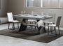 Table à rallonges 8 à 14 places bois gris effet béton et pieds acier gris foncé 180 à 284 cm Klaro