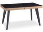 Table basse bois clair et verre noir Kida cm