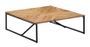 Table basse carrée acacia massif clair et métal noir Rozas