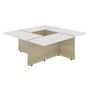 Table basse carrée bois blanc et chêne clair Maite 79 cm