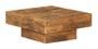 Table basse carrée bois de traverses clair Mousty 70 cm