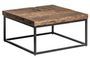 Table basse carrée bois massif recyclé et acier noir Wader 70 cm