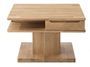 Table basse carrée en bois de chêne naturel 2 tiroirs Kalido 90 cm