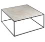 Table basse carrée marbre blanc et pieds métal noir Jeel L 90 cm