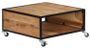 Table basse carrée sur roulettes acacia massif clair Amanda 70 cm