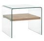 Table basse carrée verre transparent et chêne clairTable basse rectangulaire verre transparent et chêne clair Allissa