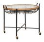 Table basse Cebu rotin verre avec roulettes design