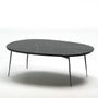 Table basse ovale marbre et pieds métal noir 100 cm