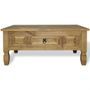 Table basse pin massif naturel Mexica