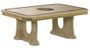 Table basse rectangulaire bois vernis laqué brillant beige et doré Vinza 130 cm