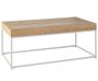 Table basse rectangulaire chêne clair et pieds métal blanc Clô L 115 cm