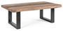 Table basse rectangulaire en bois d'acacia sur 2 pieds acier noir Natty 120 cm