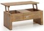 Table basse rectangulaire relevable en bois massif naturel MAZARI