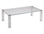 Table basse rectangulaire verre et pieds métal chromé Tero L 120 cm