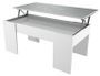 Table basse relevable avec rangement bois mélaminé blanc et gris Doppy 100 cm