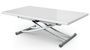 Table basse relevable et extensible blanc laqué Kazer L 120/150 x P 75/120 x H 39/76 cm