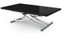Table basse relevable et extensible noir laqué Kazer L 120/150 x P 75/120 x H 39/76 cm