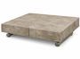 Table basse relevable extensible ALEXANDRA beige ciment vieilli et bronze brossé 120 à 220 cm – Design italien