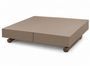 Table basse relevable extensible ALEXANDRA taupe et acier bronze 120 à 220 cm – Design italien haut de gamme