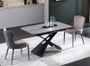 Table basse relevable transformable en table à manger effet marbre gris Visia