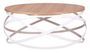 Table basse ronde design bois de chêne et métal blanc Klikar 80 cm