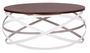 Table basse ronde design bois noyer et métal blanc Klikar 80 cm