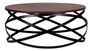 Table basse ronde design bois noyer et métal noir Klikar 80 cm