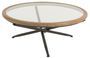 Table basse ronde en bois et verre naturel large Ilano D 100 cm