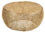 Table basse ronde GEERAL 85 cm – Métal doré – Imitation corail