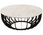 Table basse ronde marbre blanc et noir Milune L 90 cm