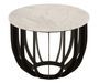 Table basse ronde marbre blanc Milune D 50 cm